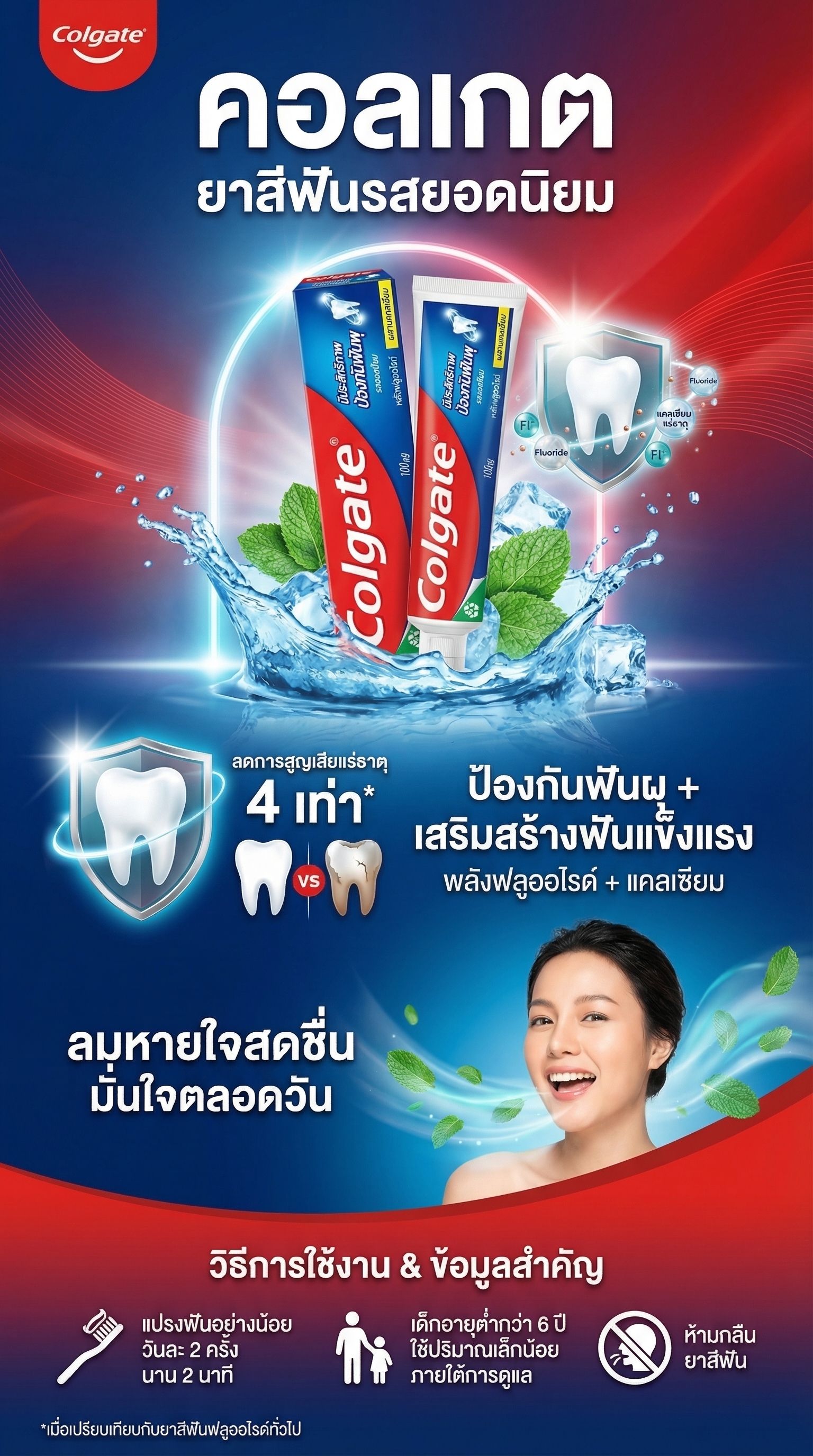 คอลเกตยาสีฟันรสยอดนิยม 100 กรัม