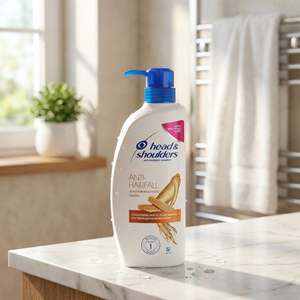 HEAD AND SHOULDERS แชมพู สูตรช่วยลดผมขาดร่วงผสมโสม 370มล