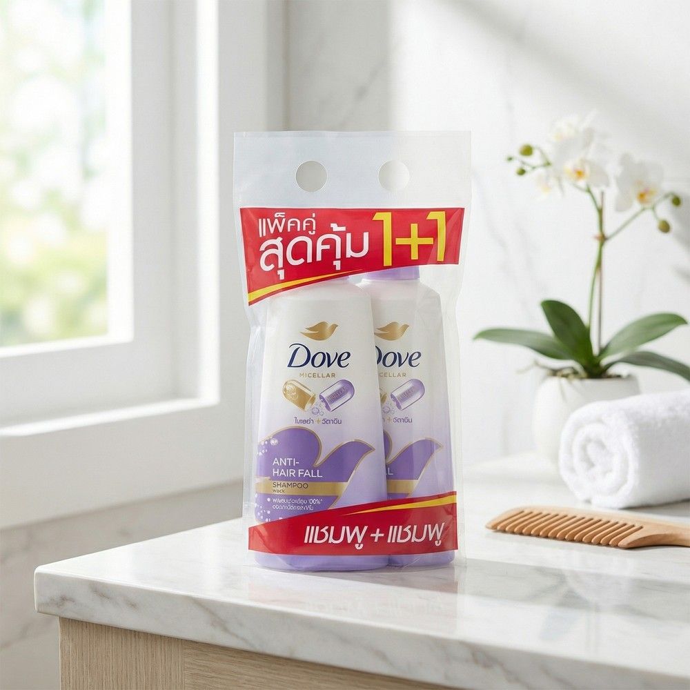 โดฟแชมพูไมเซลาแอนตี้แฮร์ฟอล380มล.แพ็คคู่