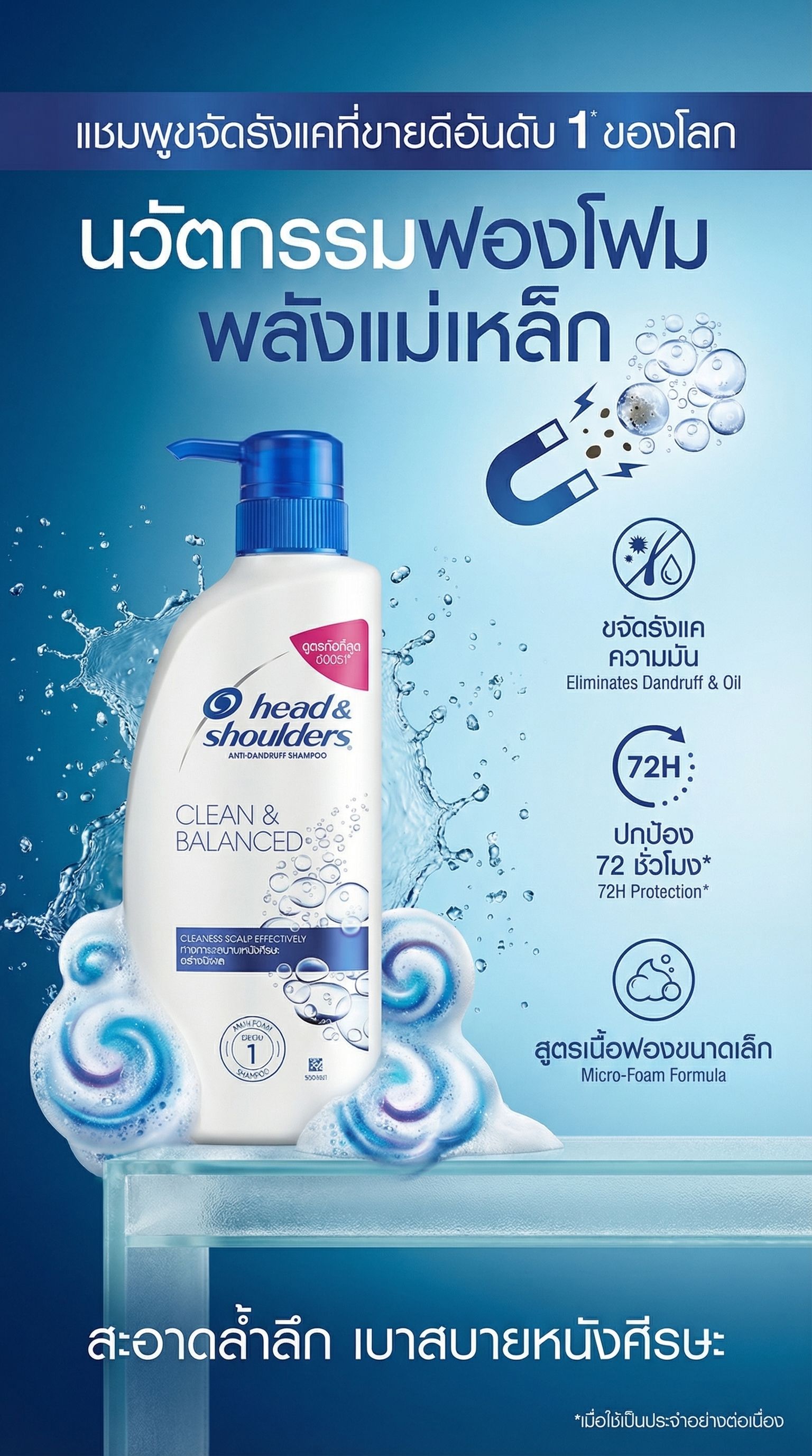 HS SHAMPOO CLEAN BALANCED 610 ML.