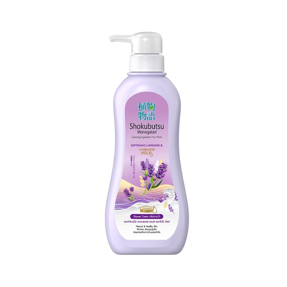 SHOKUBUTSU SHOWER CREAM LAVENDER HOKKAIDO MILK 500 ML