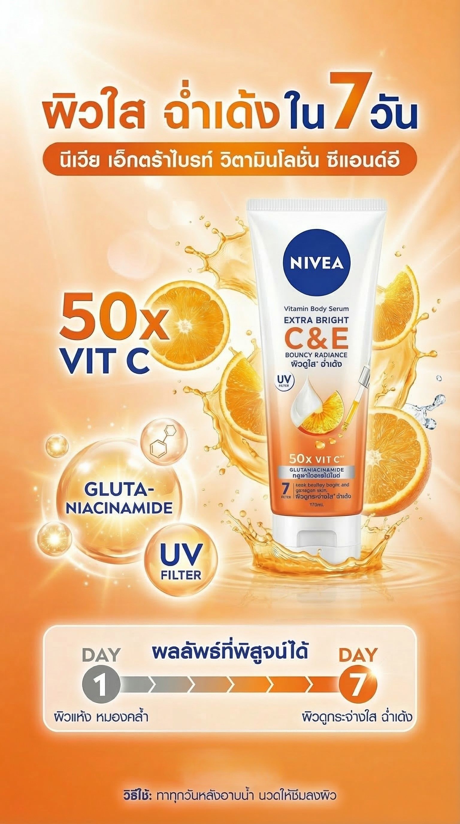 NIVEA EXTRA BRIGHT VITAMIN LOTION 170ML.
