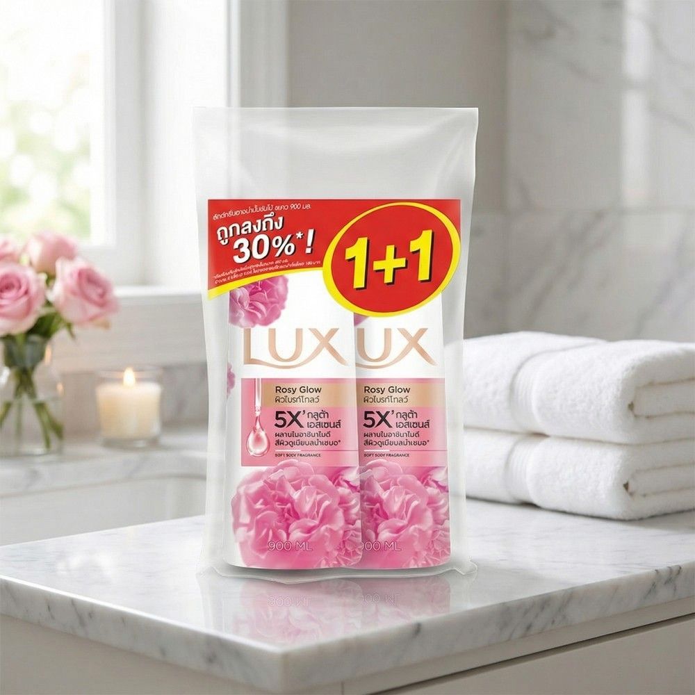 LUX SHOWER CREAM ROSE GLOW 900 ML. X2