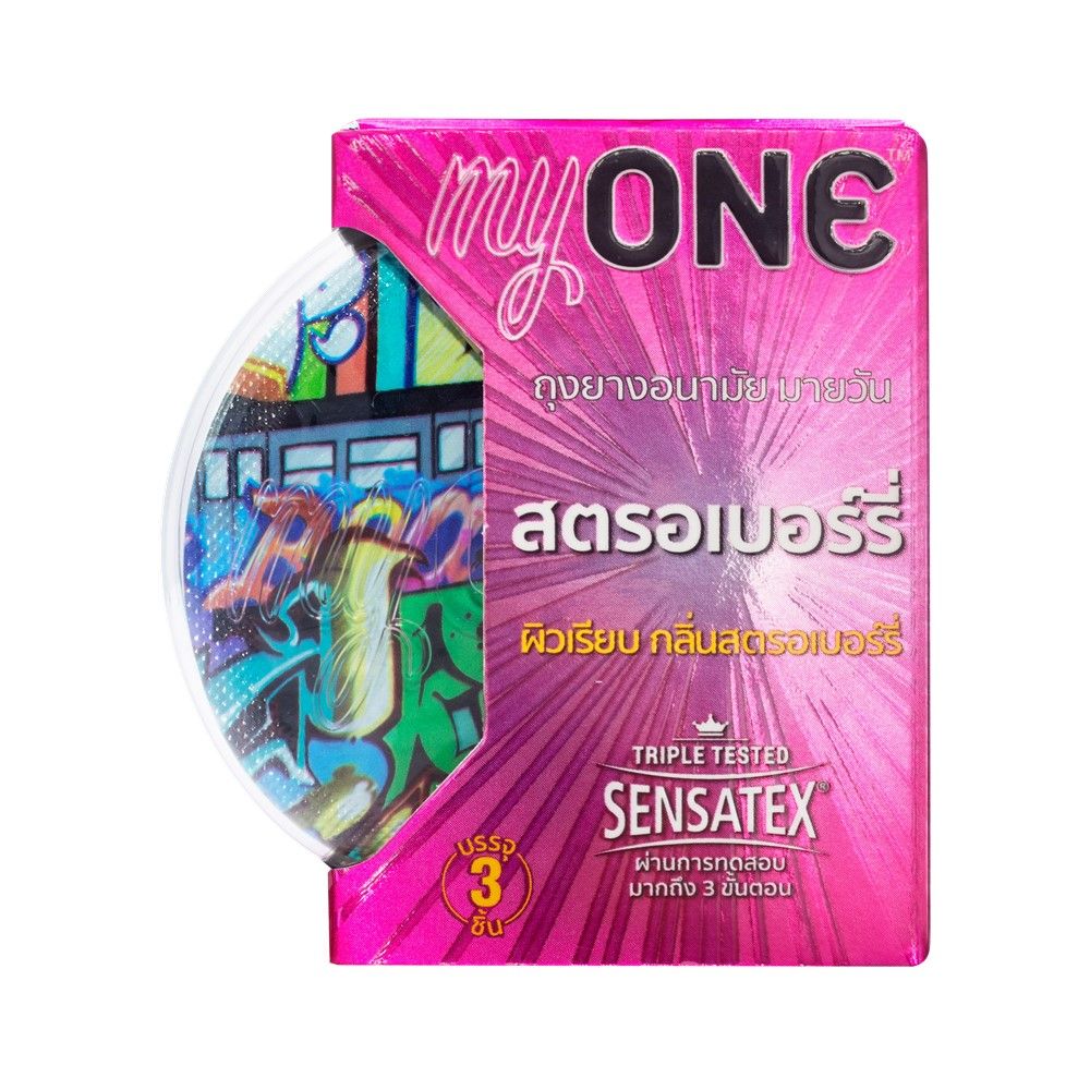 MYONE STRAWBERRY CONDOM 3 PCS.