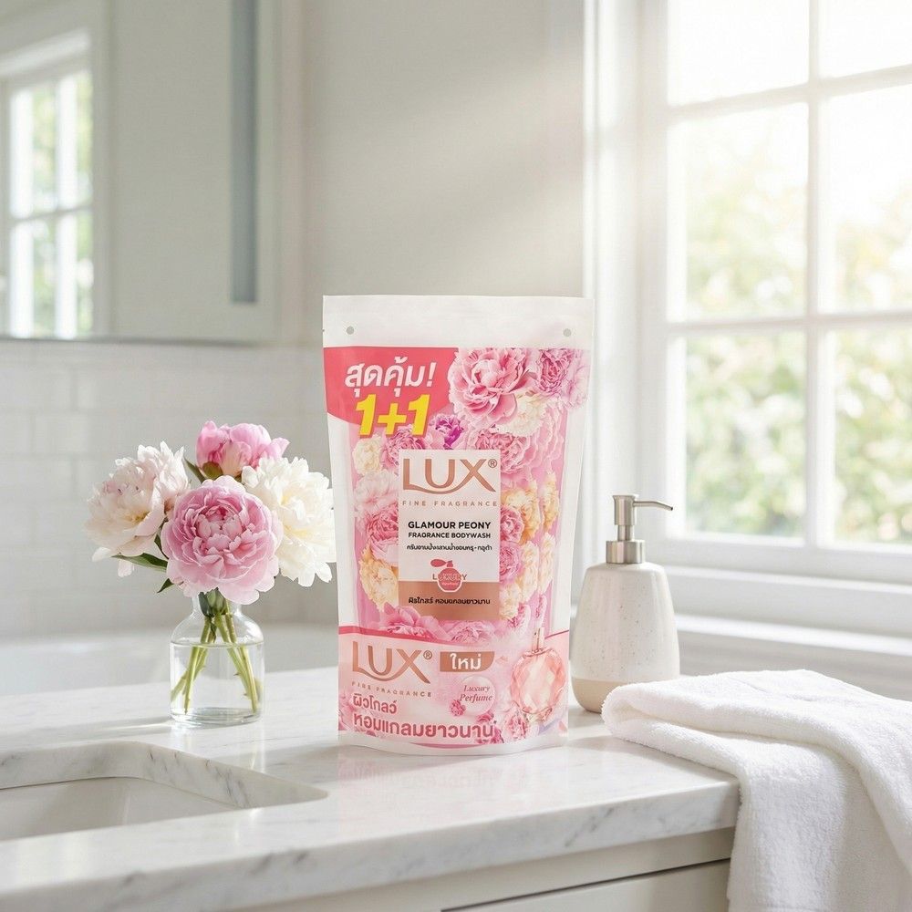 LUX BODY WASH PEONY FRAGRANCE REFILL 400 ML. PACK 2