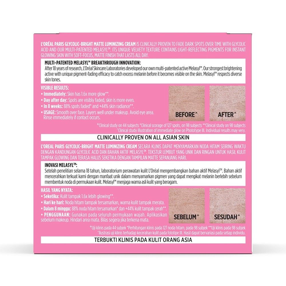 LOREAL GLYCOLIC LUMINIZING CREAM 30 ML
