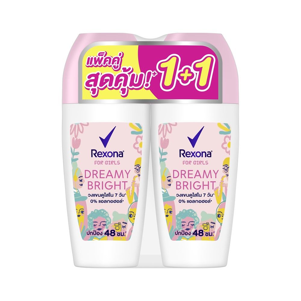 REXONA DREAMY BRIGHT ROLL ON 45 ML PACK 1+1