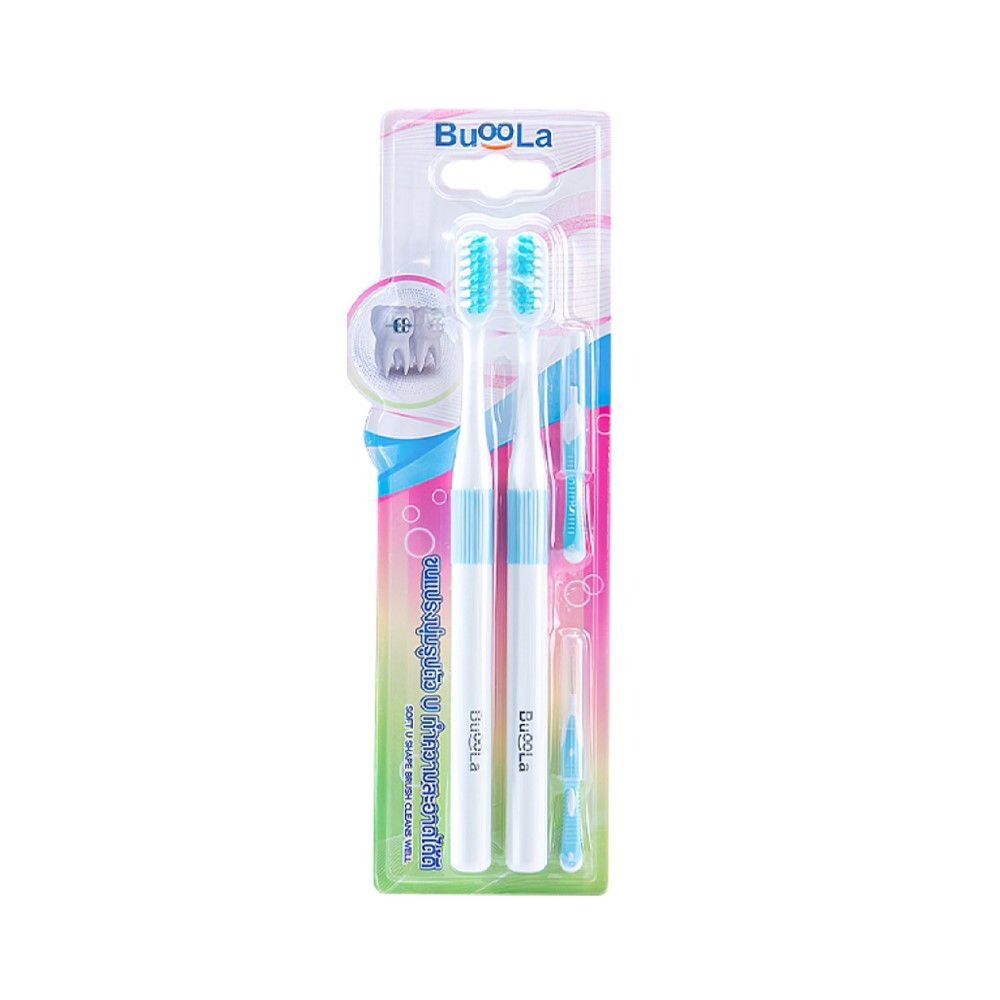 BUOOLA TOOTHBRUSH FOR BRACES PACK 2