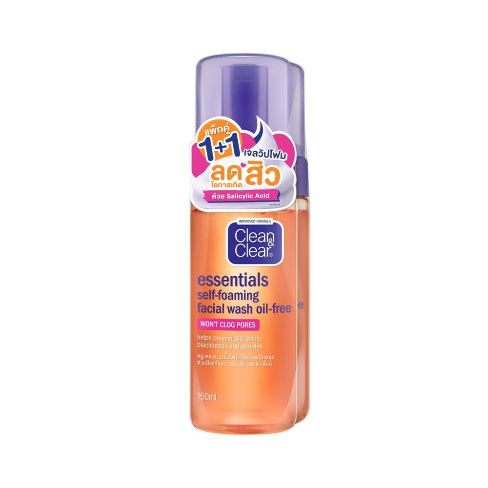 CLEAN AND CLEAR SELF FOAMING FACIAL WASH 150 ML PACK 1+1