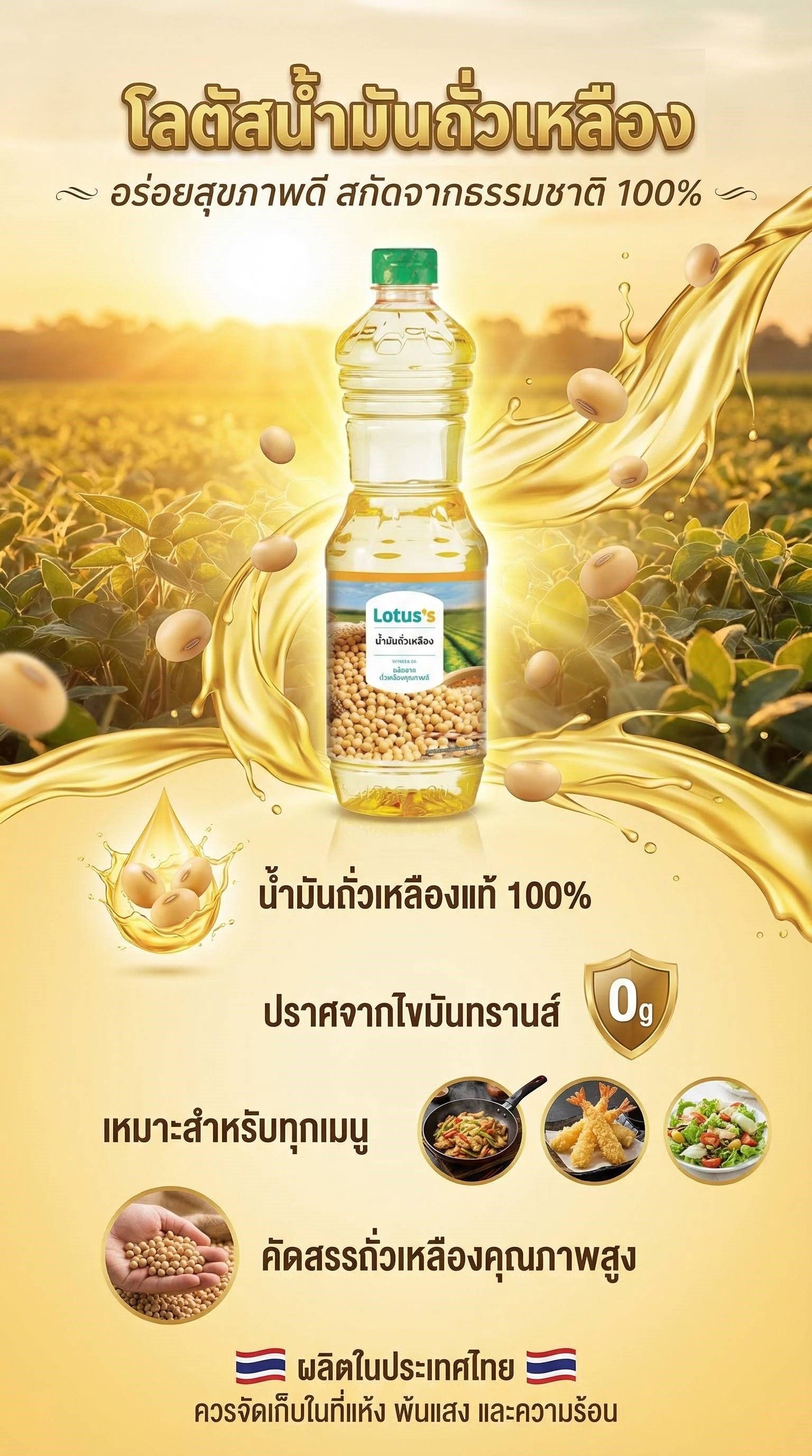 โลตัสน้ำมันถั่วเหลือง 1ล.