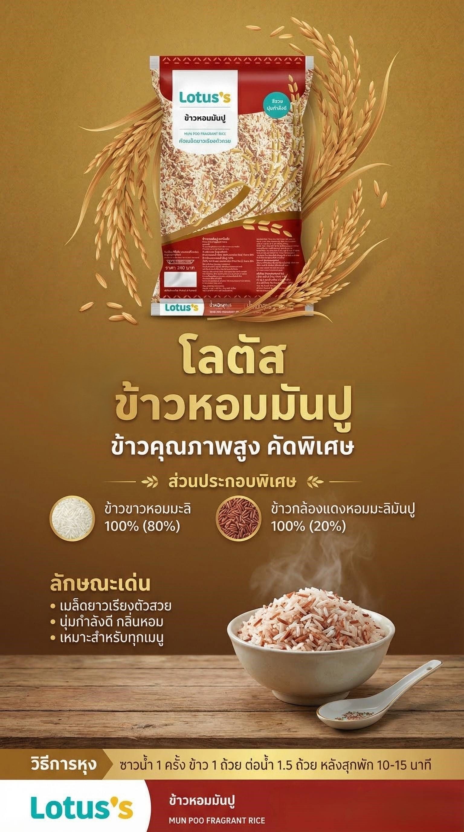 LOTUSS MUNPOO FRAGRANT RICE 5 KG.