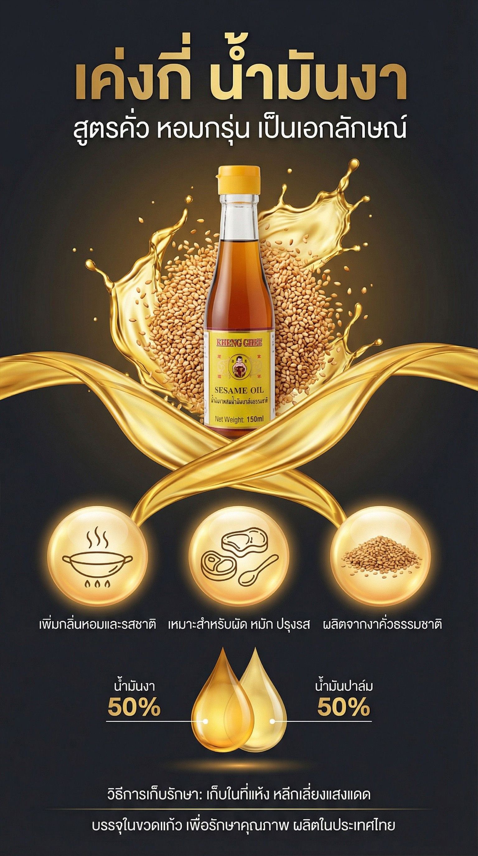 เค่งกี่น้ำมันงา 150มล.