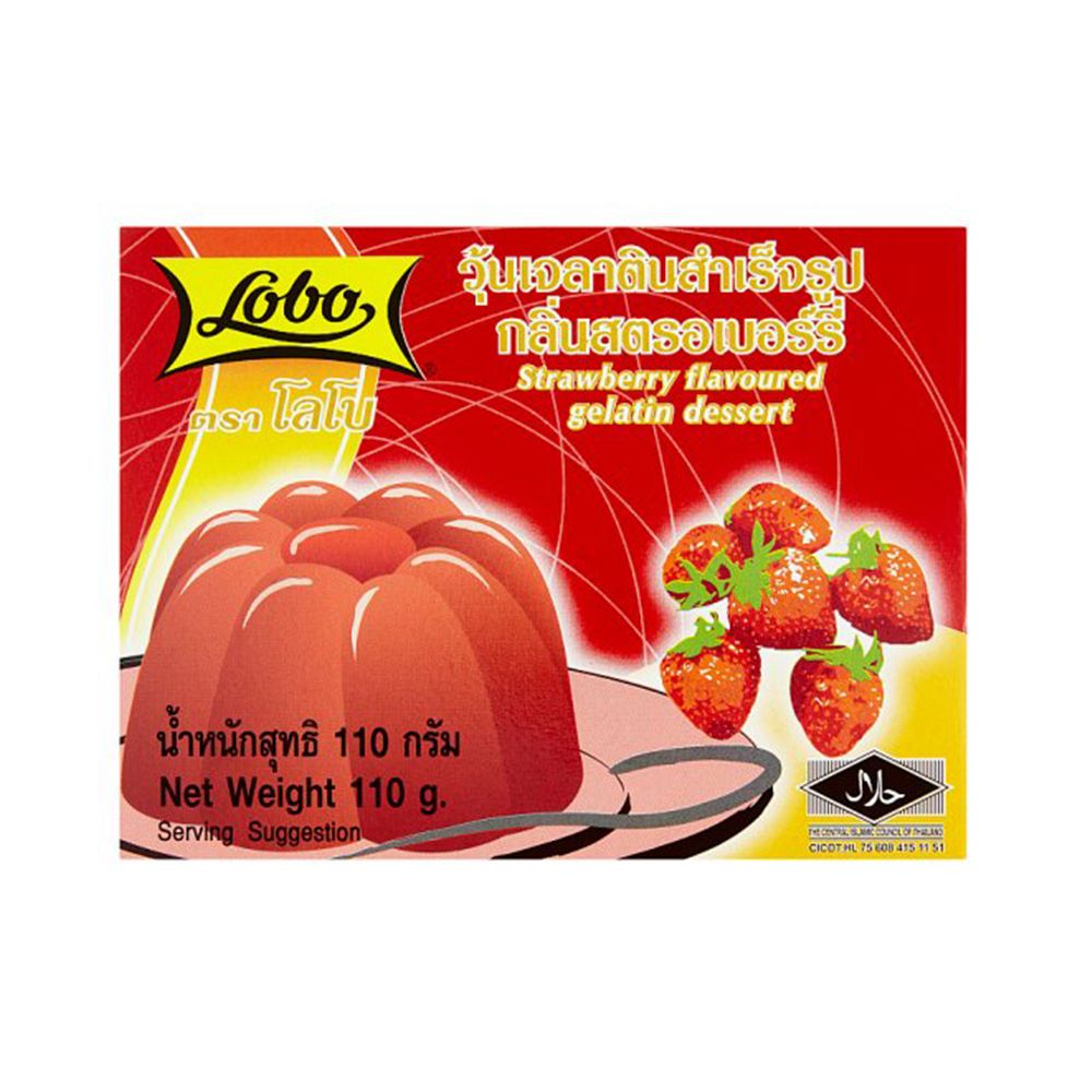 LOBO STRAWBERRY FLAVOURDE GELATIN DESSERT 110