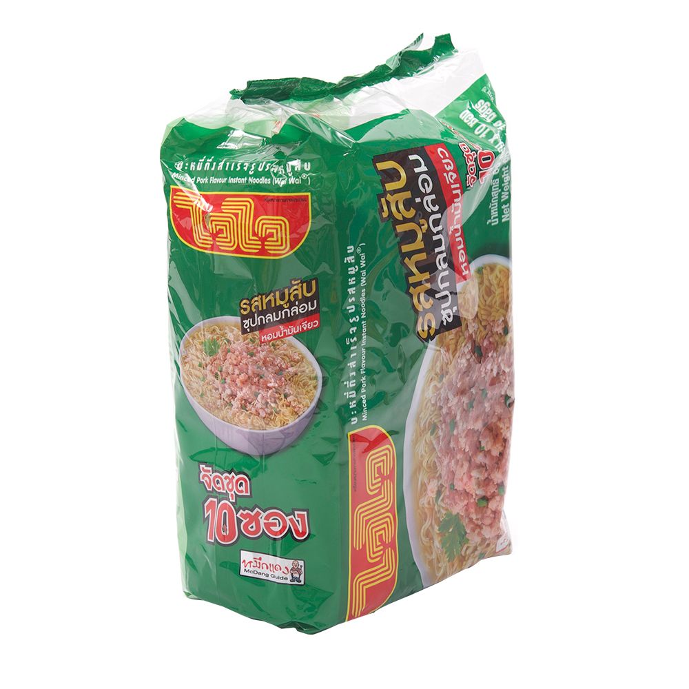 ไวไวบะหมี่กึ่งสำเร็จรูปรสหมูสับ60กแพ็ค10