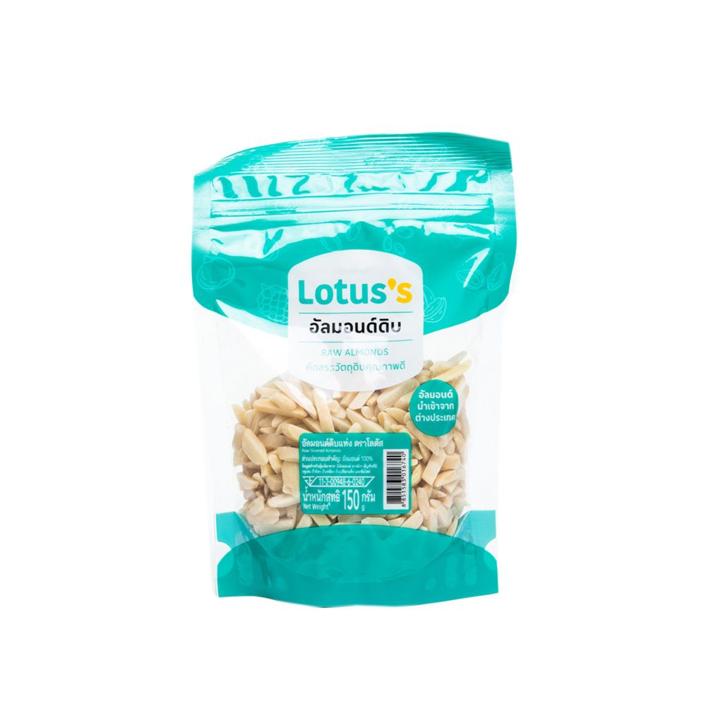 LOTUSS RAW SLIVERED ALMONDS NUTS 150G