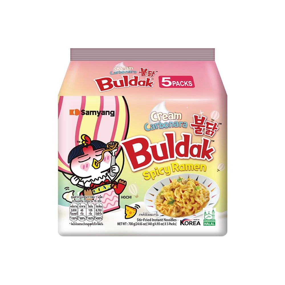 SAMYANG BULDAK SPICY RAMEN CREAM CARBONARA 140 G PACK 5