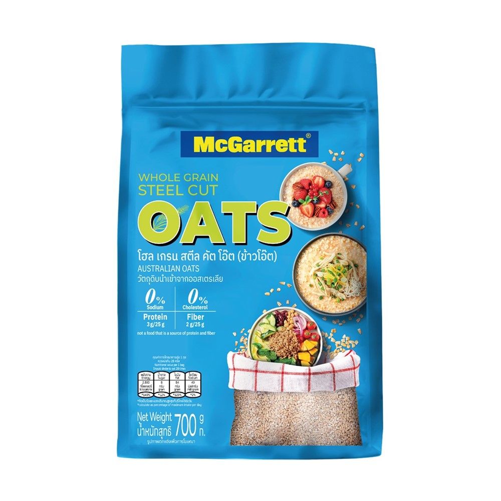 MCGARRETT WHOLE GRAIN STEEL CUT OATS 700 G