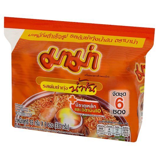 มาม่าบะหมี่ ต้มยำกุ้งน้ำข้น 55ก.X6