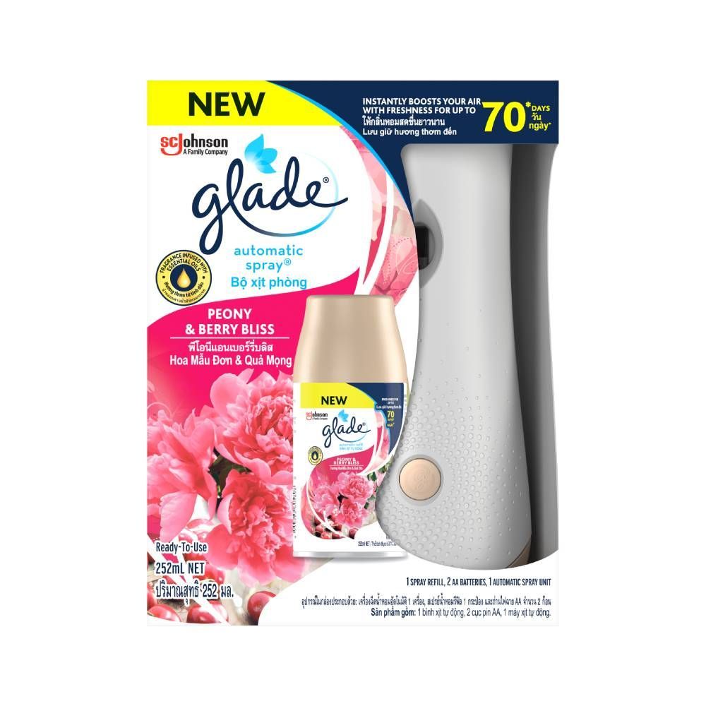 GLADE AUTOMATIC+SPRAY PEONY 252 ML.