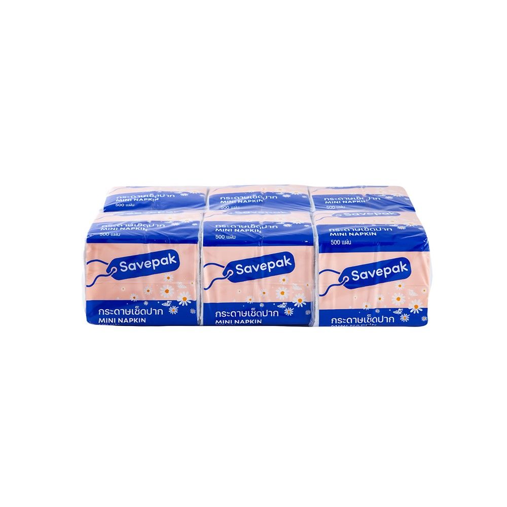 SAVEPAK WHITE NAPKINS 500 SHEETS 6 PACKS