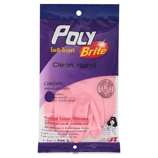 POLY-BRITE NATURAL LATEX GLOVE SIZE L