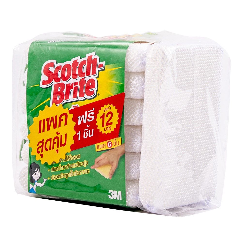 สก็อตช์ไบรต์ฟองน้ำตาข่ายPK 6