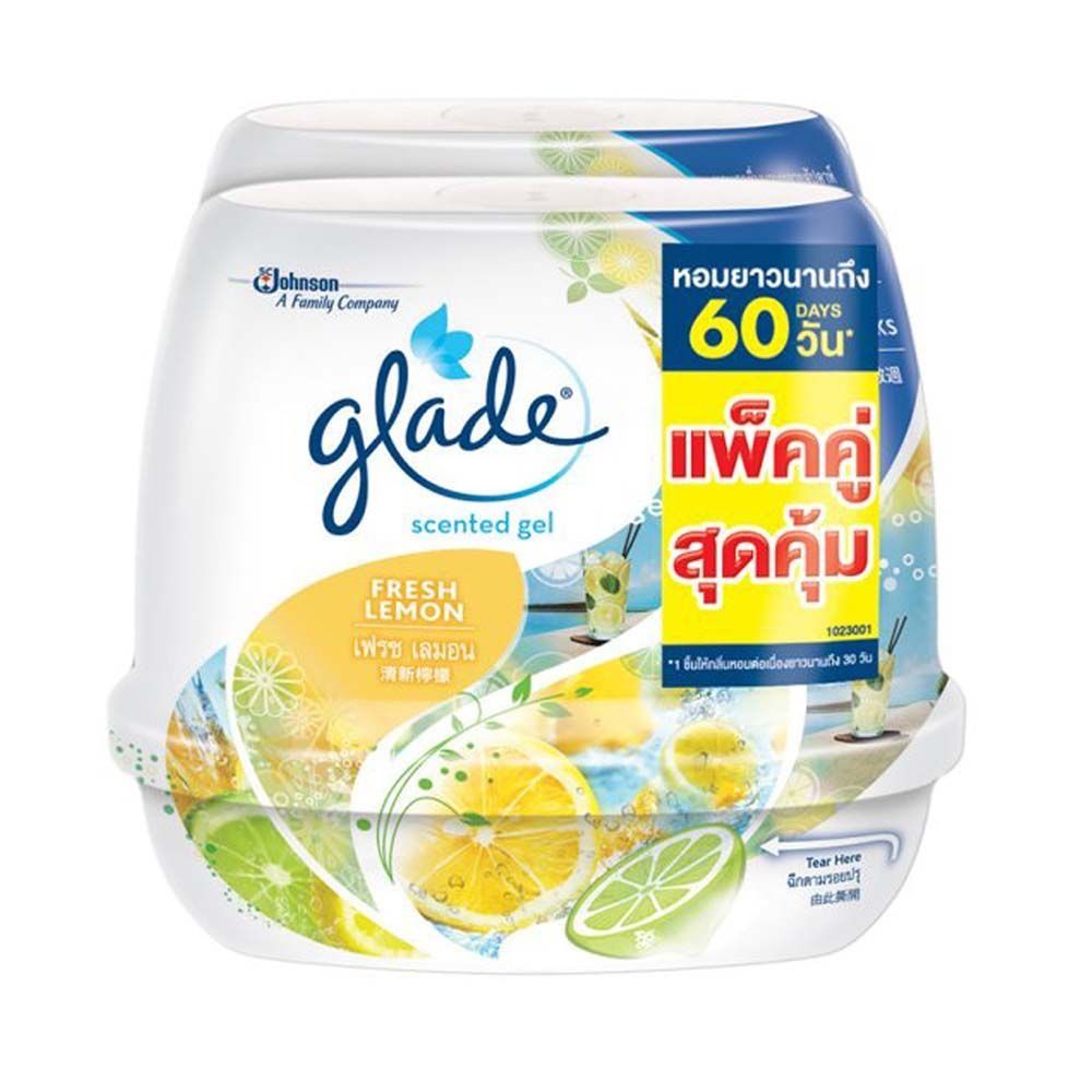 GLADE SCENTED GEL LEMON 180X2