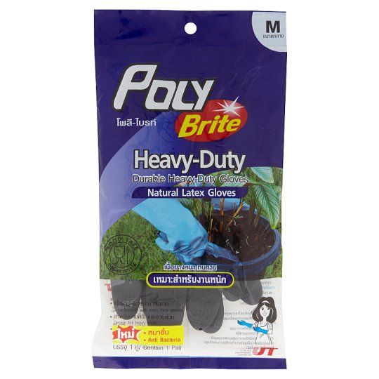 POLY DURABLE HEAVY DUTY LATEX GLOVES M