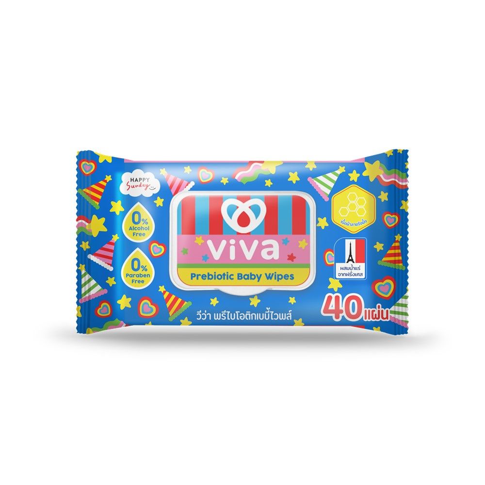 VIVA PREBIOTIC BABY WIPES 40 SHEETS