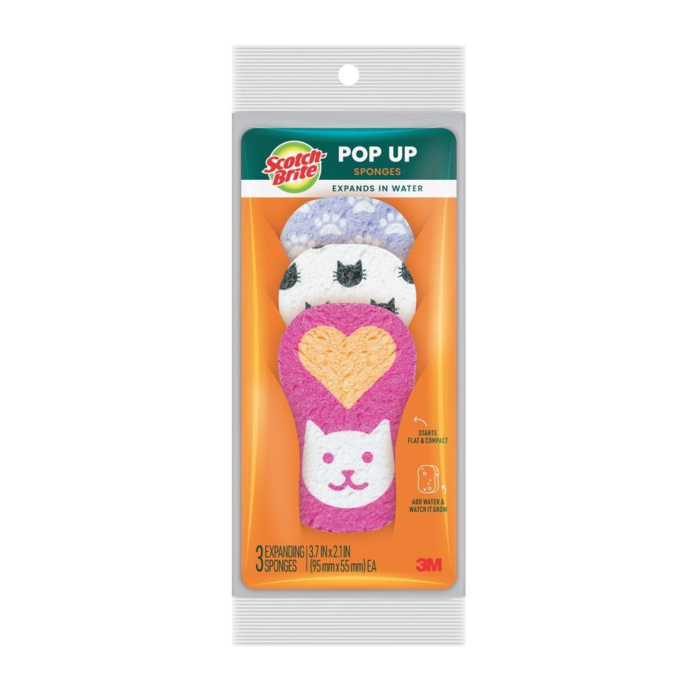 SCOTCH BRITE CAT POP UP SPONGE PACK 3