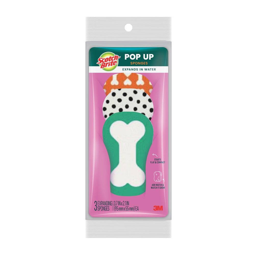 SCOTCH BRITE DOG POP UP SPONGE PACK 3