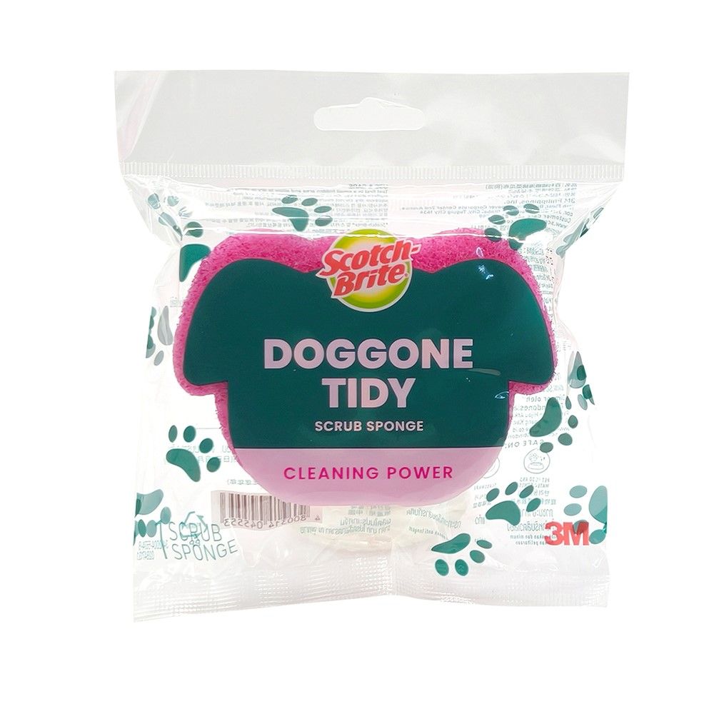 SCOTCH BRITE SCRUB SPONGE DOG SHAPE PINK