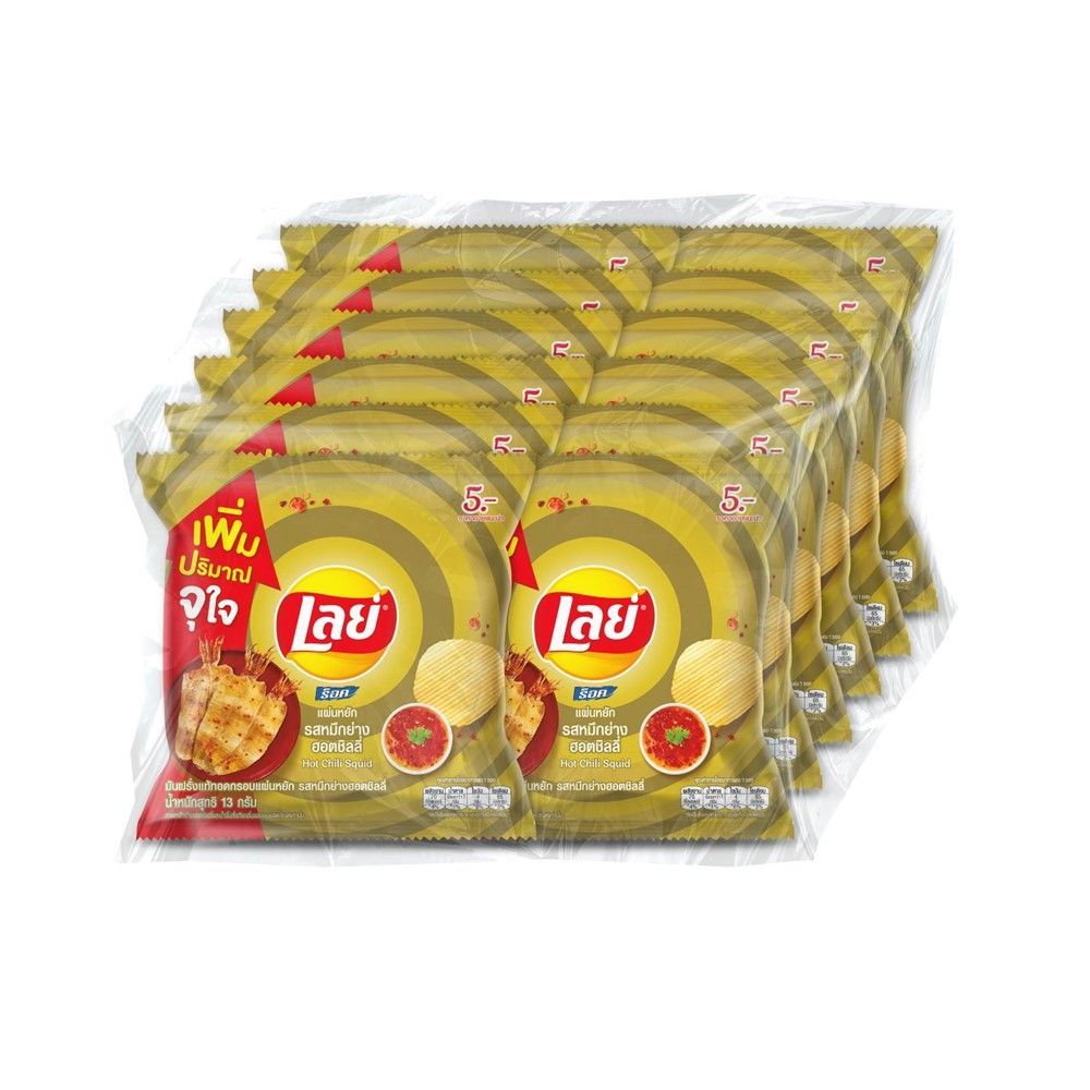 LAYS ROCK HOT CHILI SQUID FLAVOR 13 G PACK 12