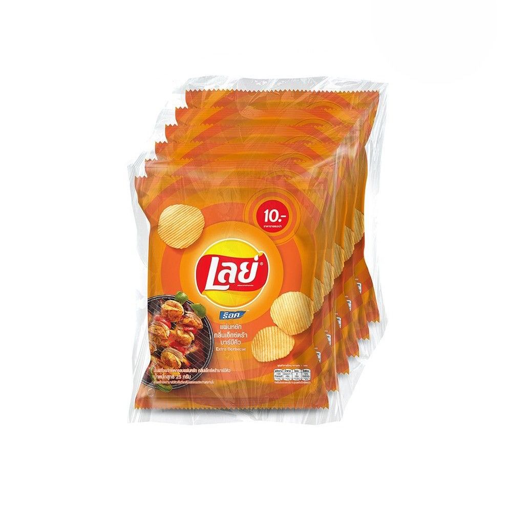 เลย์ร็อคมันฝรั่งเอกตร้าบาร์บีคิว 25กX6