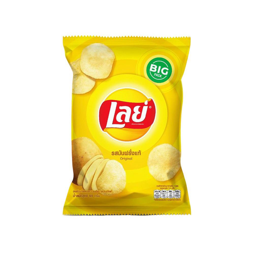 เลย์มันฝรั่งแผ่นเรียบเกลือ 69 กรัม