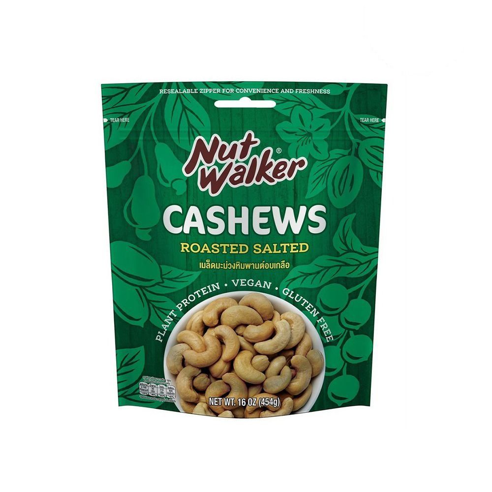NUT WALKER ROASTED SALTED CASHEW 454 G.