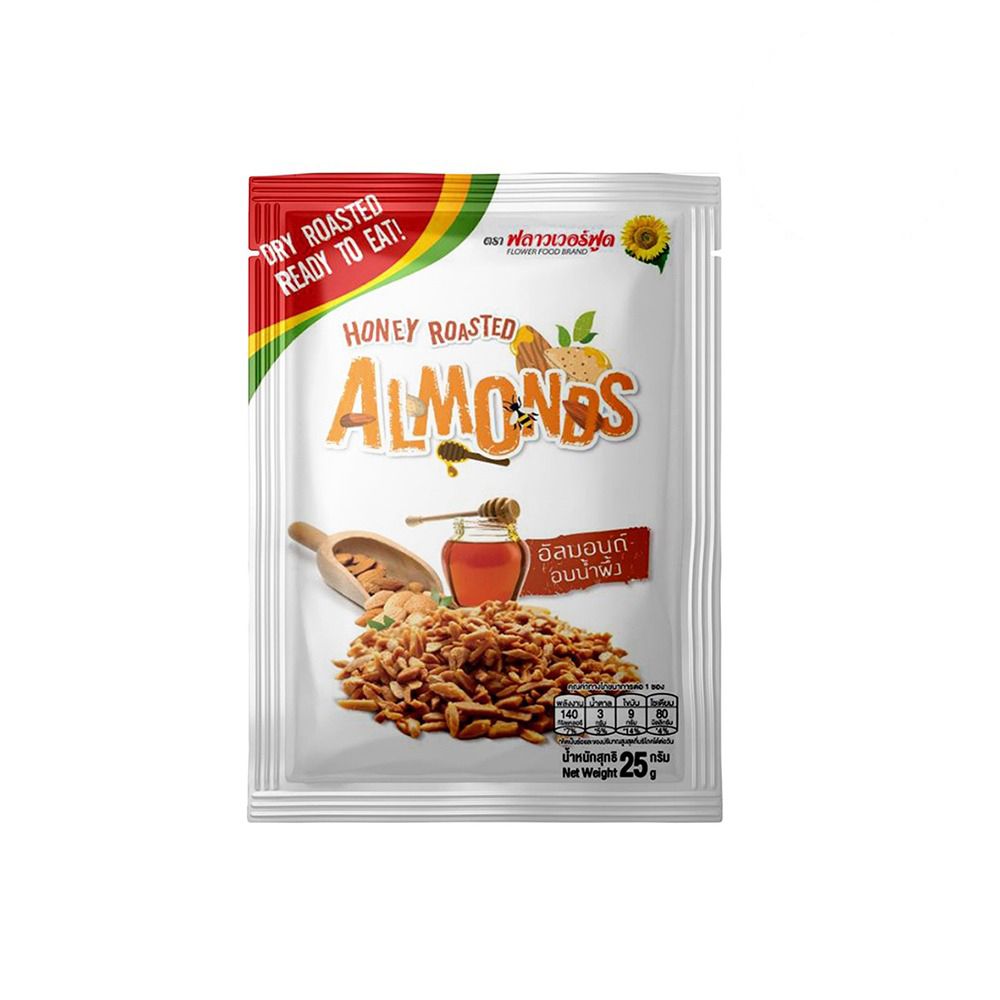 FLOWER FOOD HONEY ROASTED ALMONDS 25 G.