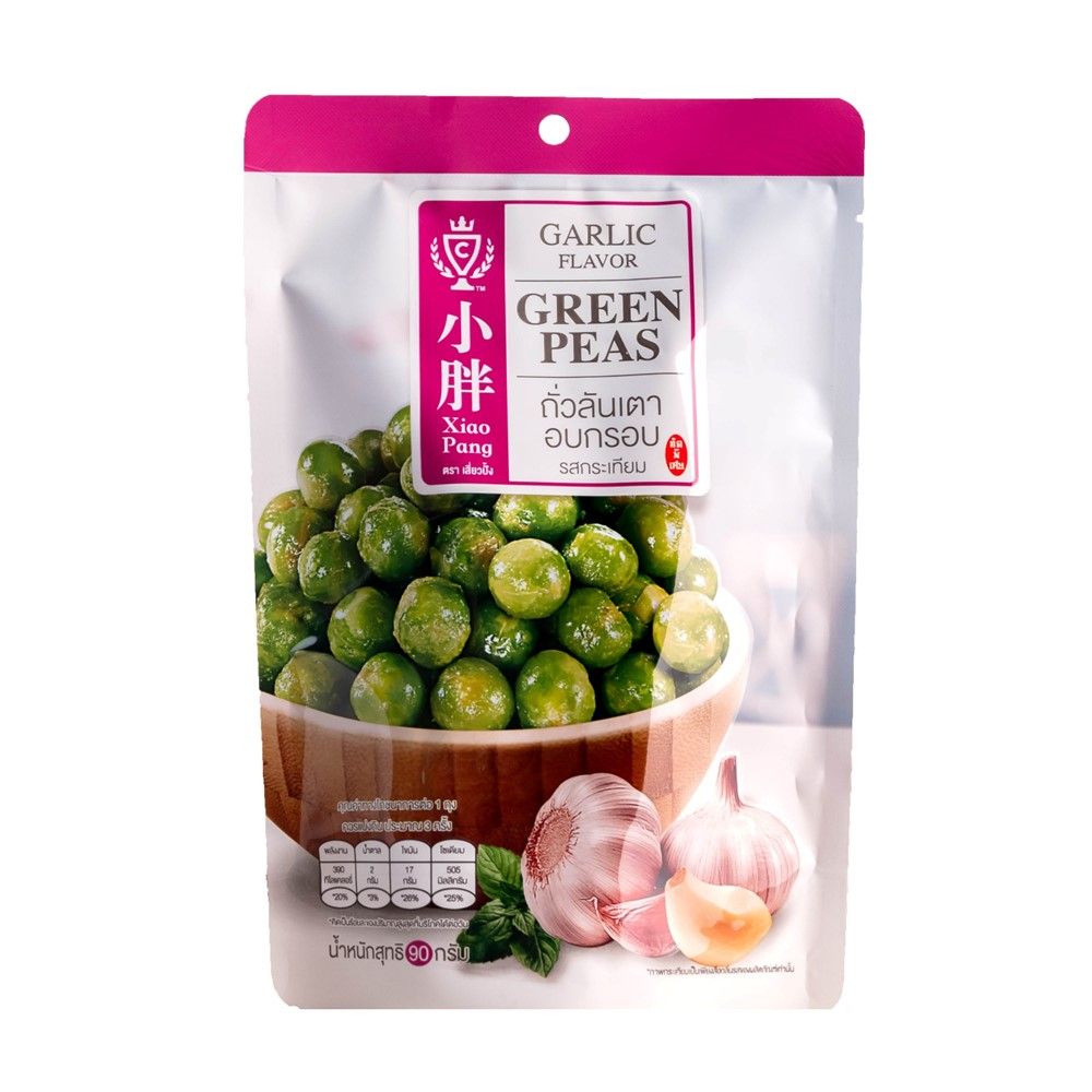 XIAO PANG GARLIC GREEN PEAS 90G.