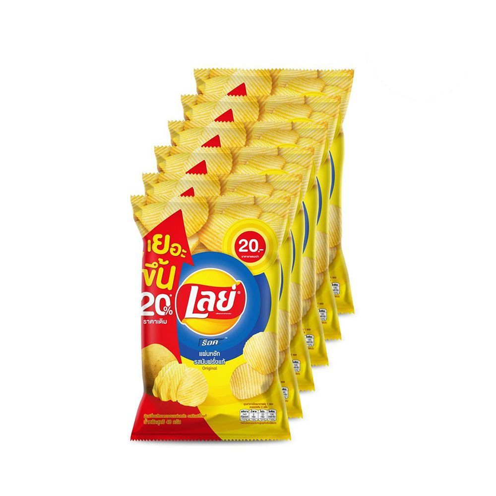 เลย์ร็อค มันฝรั่งแผ่นหยักรสออริจินัล 48 กรัม X6