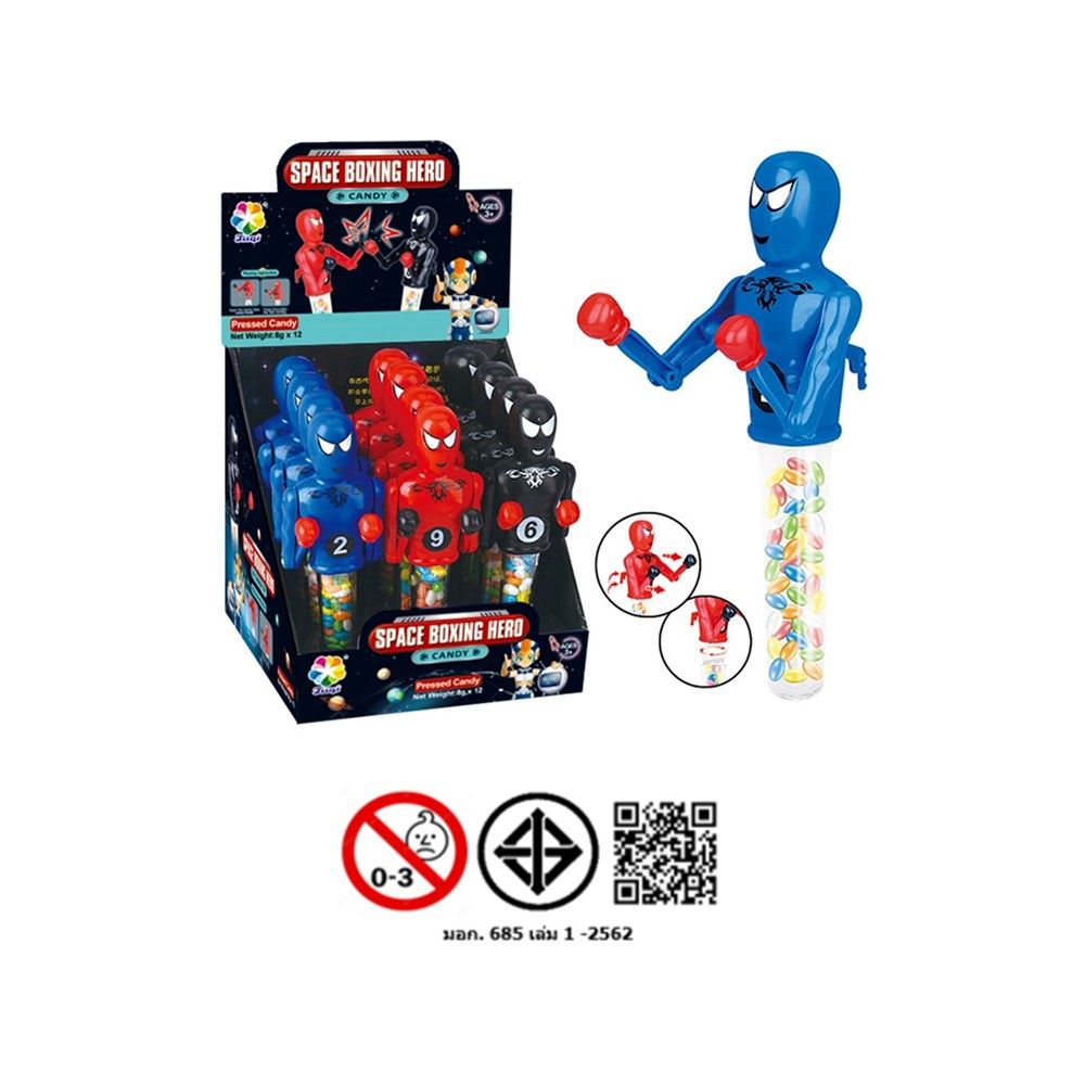 JUQI SPACE BOXING HERO CANDY 8 G. (ASSORTED)