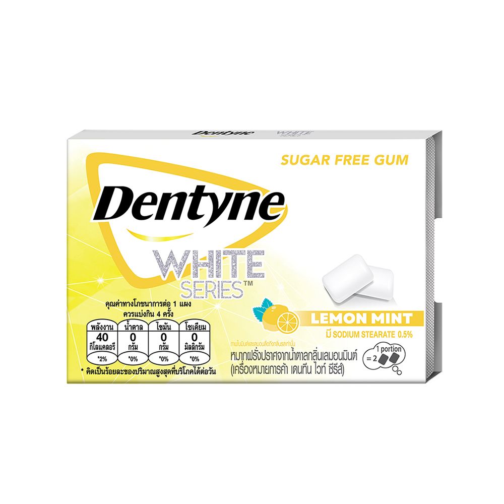 DENTYNE WHITES SUGAR FREE LEMONMINT 11.2G.