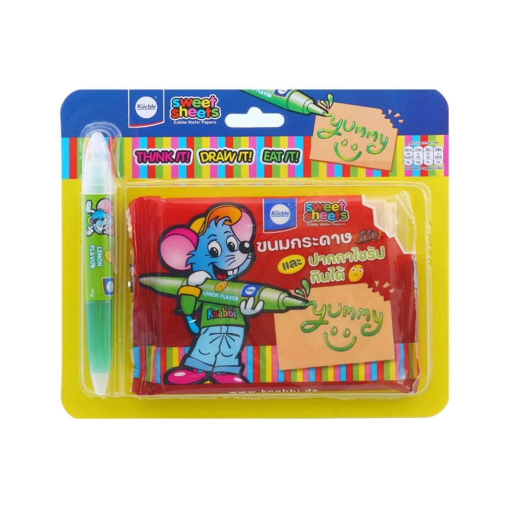 คูชเลอ ขนมกระดาษและปากกาไซรัป 40 กรัม (คละแบบ)