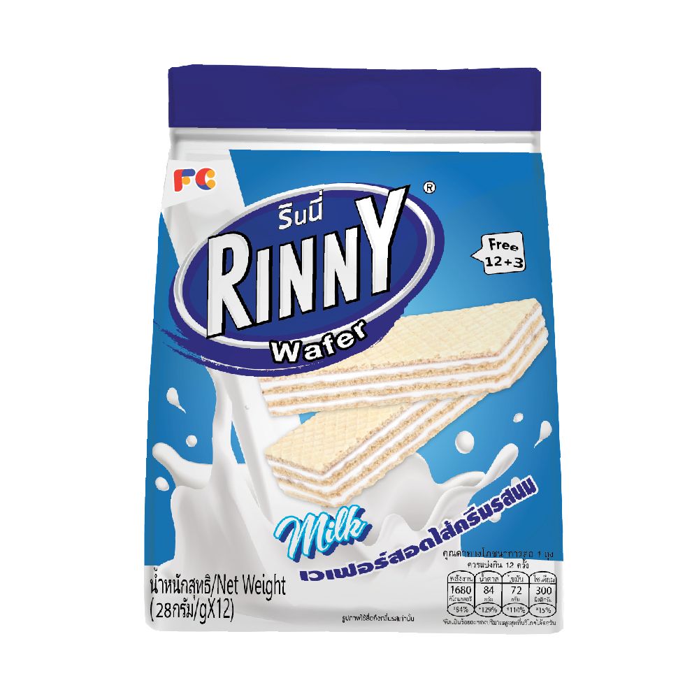 RINNY WAFER MILK 28 G PACK 12