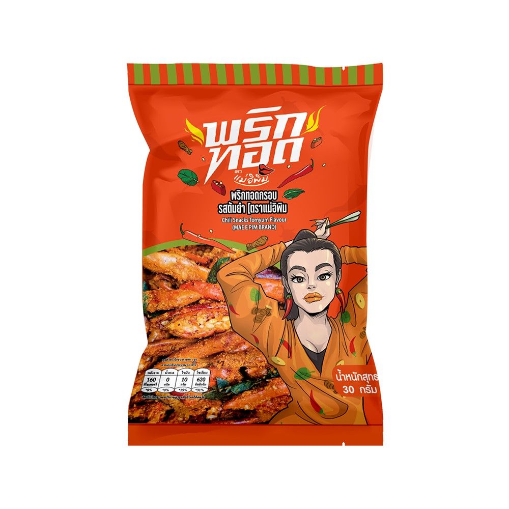 MAE E PIM CHILI SNACKS TOMYUM 30 G