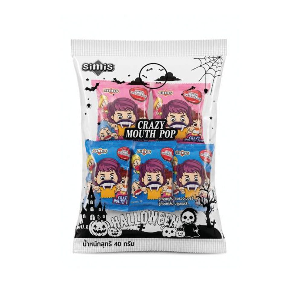 SIMIS CRAZY MOUTH POP STRAW BLUE 40 G