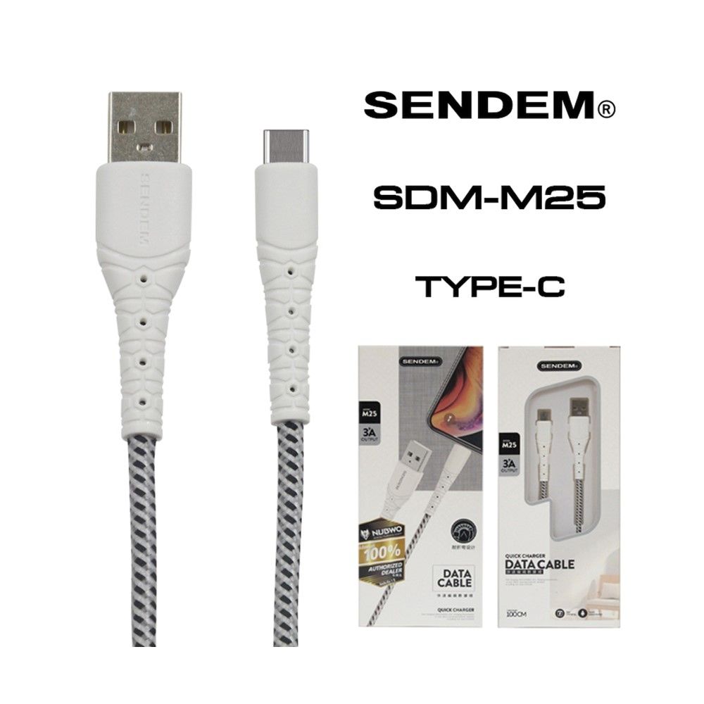 SENDEM สายชาร์จ TYPE C 3A 1.2M M25