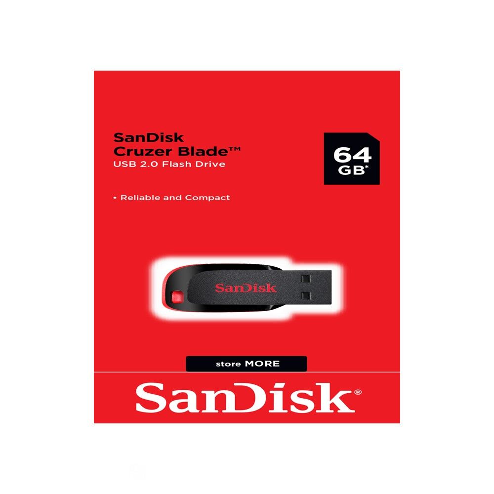SANDISK แฟลชไดร์ฟ CRUZER BLADE USB 2.0 64GB CZ50