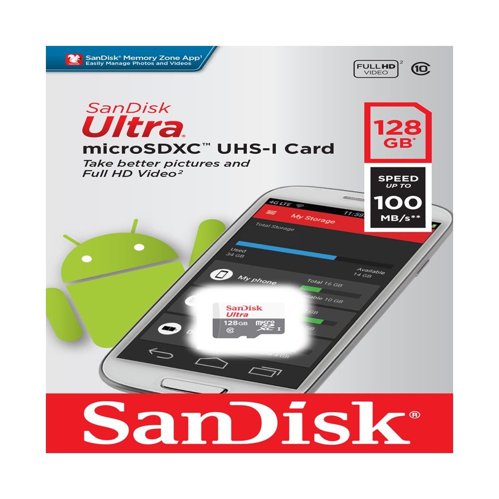 SANDISK ไมโคเอสดีการ์ด ULTRA 128GB SQUNR