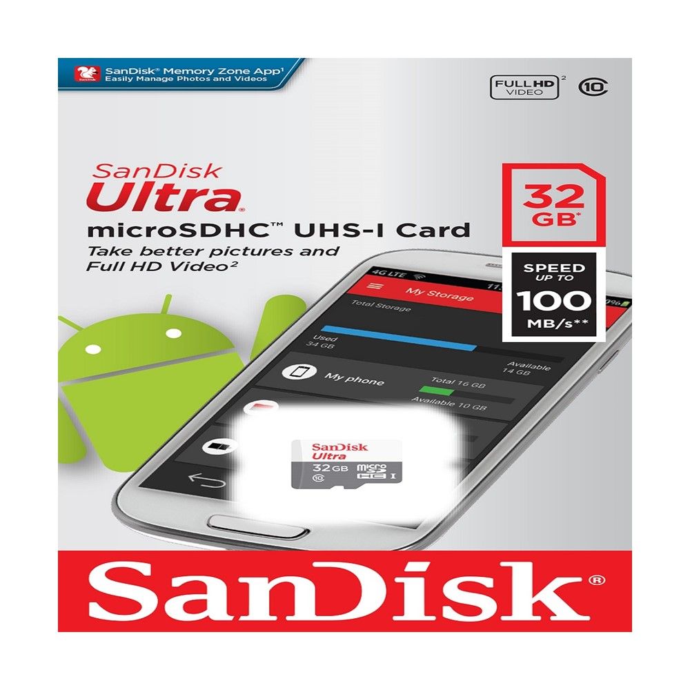 SANDISK ไมโครเอสดีการ์ด อัลตร้า C10/32G 80/100MB