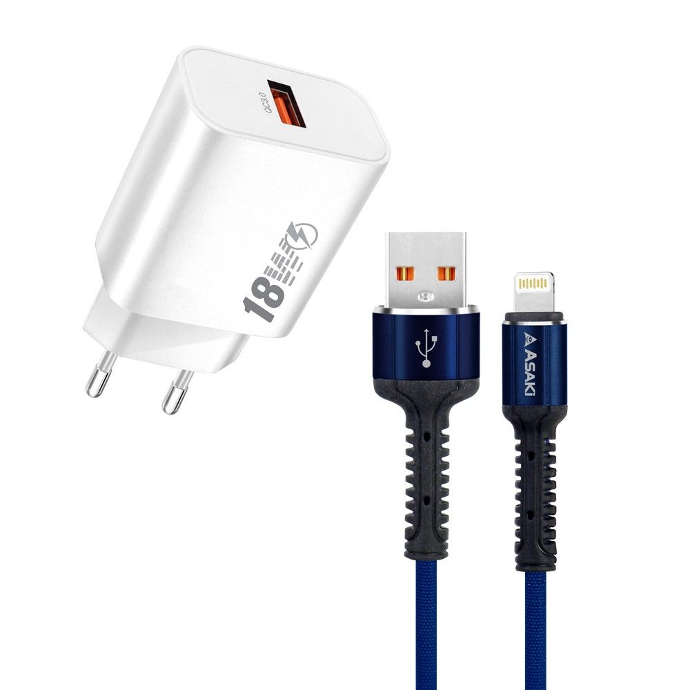 ASAKI ชุดชาร์จไลท์นิ่ง 18W #A-2224 (คละแบบ)